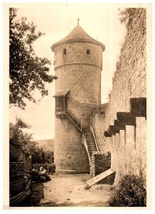 The Strafturm Rothenburg ob der Tauber Germany Black And White Postcard