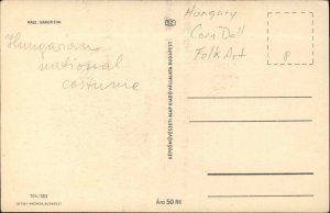 HUNGARY Corn Doll HUNGARIAN FOLK ART Vitnage Postcard