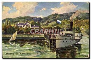 Postcard Old Boat Herrsching