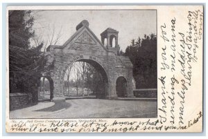 1906 Oak Grove Cemetary Entrance Springfield Massachusetts MA Antique Postcard 