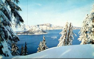 Oregon Csater Lake Winter Scene