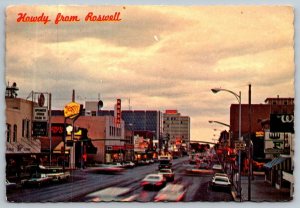 Roswell, New Mexico  Area 51  Howdy From - Denny's Restaurant  1970  - Postcard