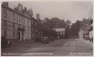 High Street Market Harborough Leicester Real Photo Postcard