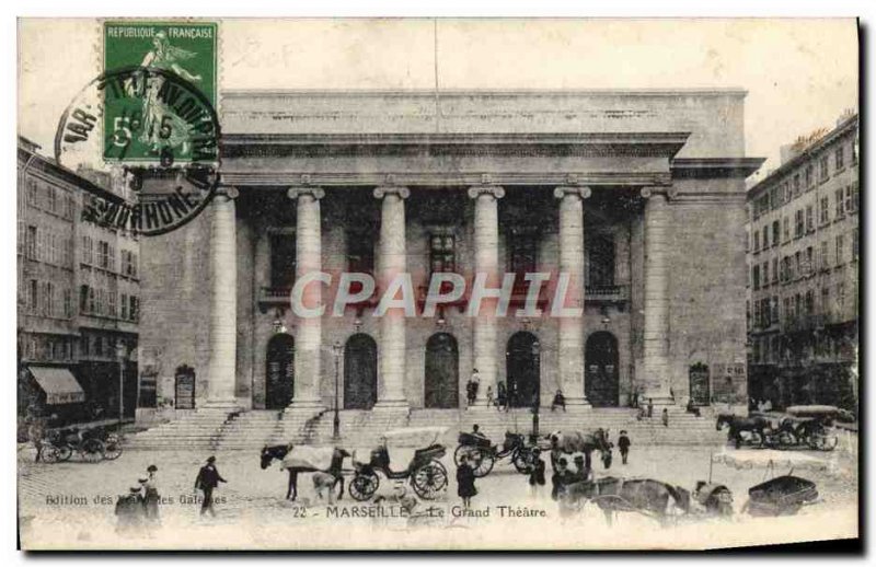 Old Postcard Marseille Grand Theater