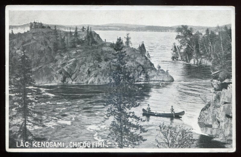 h2429 - CHICOUTIMI Quebec Postcard 1924 Lac Kenogami. Canoeing