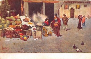 Lot 43 venezia venice la fruttivendola market scene postcard  italy