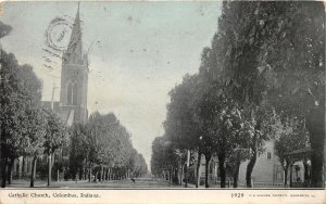 J8/ Columbus Indiana Postcard c1910 Catholic Church Building  69