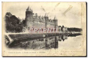 Old Postcard Chateau de Josselin Facade on Oust