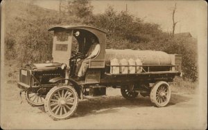 Freedom Oils Delivery Truck c1910 Real Photo Postcard