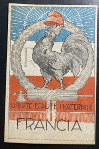 Mint Italy Patriotic Picture Postcard France Liberty Equality Fraternity