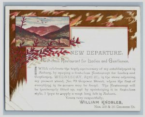 1880s William Knobles First Class Restaurant 10th Anniversary #5R