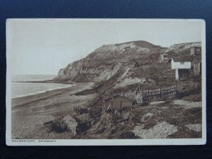 Dorset CHIDEOCK Golden Cap showing BEACH HUTS - Old Postcard by T.D. Balson