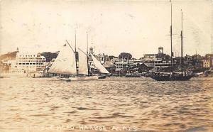 Marblehead MA Harbor View Boats Shorefront in 1906 RPPC