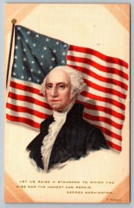 George Washington  Patriotic Flag  Rotograph  Postcard  c1907