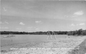 Beach Area Lake 1957 RPPC Photo Postcard Bedford Iowa 1577