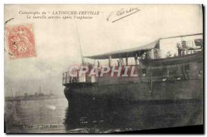 Old Postcard Boat Latouche Treville The disaster after the rear turret & # 39...