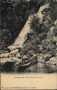 Lake Chelan Washington WA Dumpke Falls GNRR Fishing c1910 Vintage Postcard