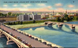 Michigan Grand Rapids Pearl Street Bridge Looking West