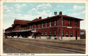 Postcard Harvey House in Dodge City, Kansas