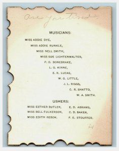 1887 Western College Literary Societies Three-Page Program Fab! P226 