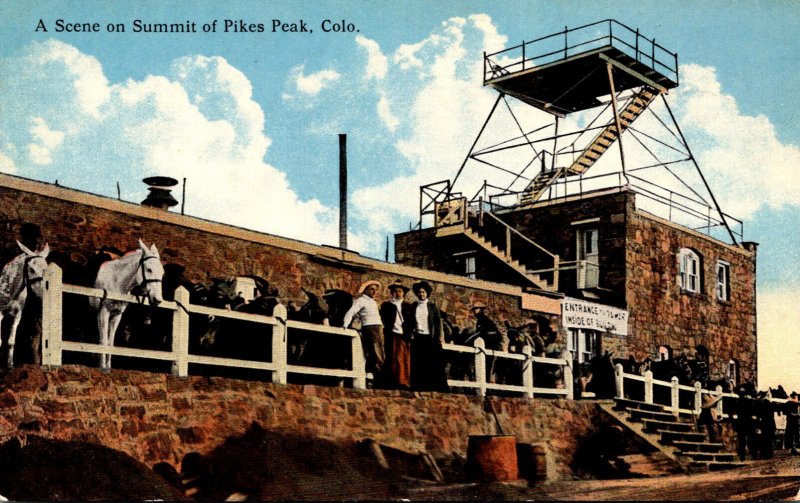 Colorado Scene On Summit Pike's Peak Curteich