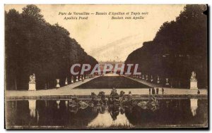 Old Postcard Park De Versailles Basin & # 39Apollon And Green Carpet