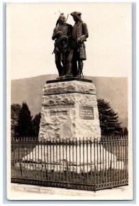 New York NY Postcard RPPC Photo Lake George Battle Monument Statue c1910's