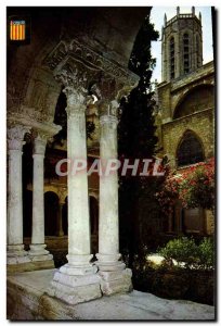 Modern Postcard Aix en Provence bell tower of the cathedral St Sauveur seen f...