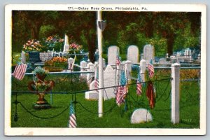 Philadelphia  Pennsylvania  Betsy Ross Grave   Postcard  c1920