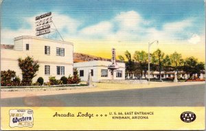 View of Arcadia Lodge Motel Route 66 Kingman AZ c1952 Vintage Postcard Q71