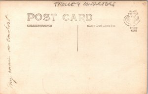 Trolley Conductors Group Portrait Real Photo Postcard Uniformed Transit Workers