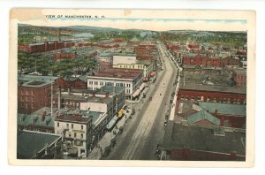 NH - Manchester. Aerial View of Elm Street ca 1931  (chipping)