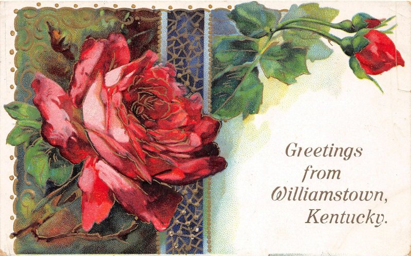 F74/ Williamstown Kentucky Postcard 1909 Greetings from Williamstown 2