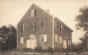 The Old Walpole Church ME,  In 1772,  Real Photo Postcard