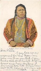 AURAY Chief of the Ute Nation Native American Indian 1907 Vintage Postcard