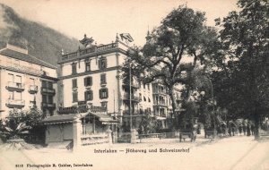 Vintage Postcard 1910's Interlaken Hoheweg und Schweizerhof Switzerland