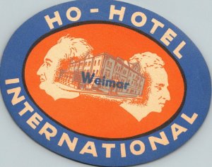 Germany Weimar Ho Hotel International Vintage Luggage Label sk4755