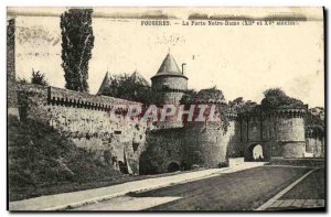 Old Postcard Fougeres La Porte Notre Dame