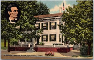 Springfield IL-Illinois, Abraham Lincoln's House Street View Vintage Postcard