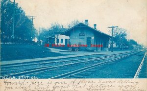 Depot, Pennsylvania, Canton, RPPC, Northern Central Railroad Station, Cyanotype