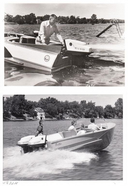 West Bend Outboard Motors - Two B&W Photosfor Ads