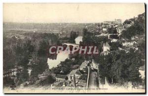 Old Postcard Poitiers Clain Valley View Taking Blossac
