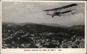 Imperial Airways Air Liner Airplane in Flight Real Photo Postcard