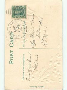 Divided-Back EASTER BUNNY RABBIT SCENE Cute Postcard AA1149