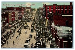 1922 Aerial View Of Broadway Looking North Oklahoma City Oklahoma OK Postcard