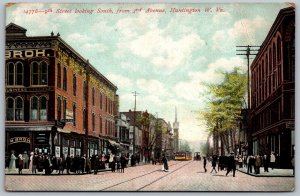 Huntington West Virginia c1910 Postcard 9th Street Looking South from 3rd Avenue