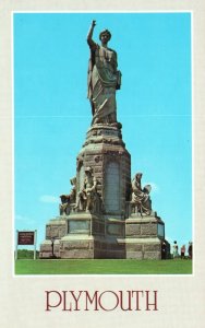 Vintage Postcard National Monument Forefathers Plymouth Massachusetts