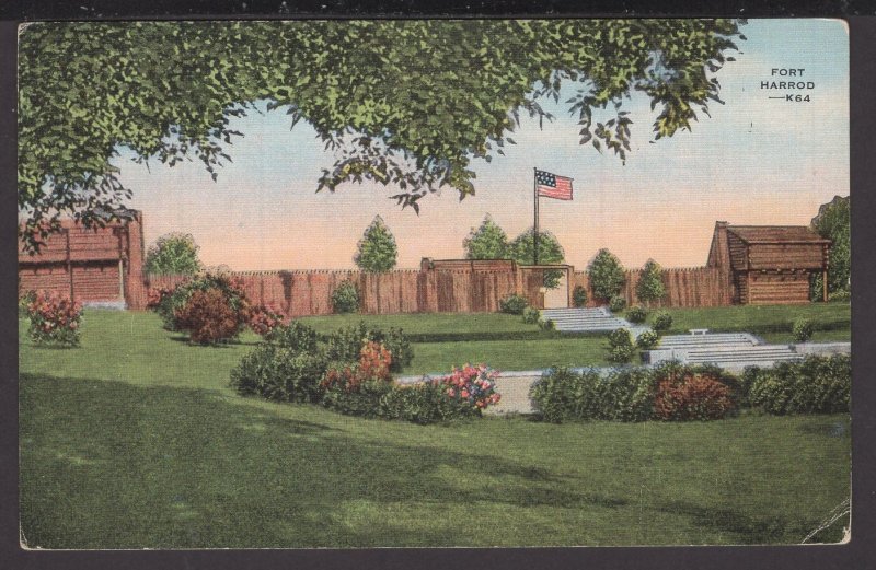 Kentucky HARRODSBURG replica Old Fort Harrod Pioneer Memorial State Park LINEN