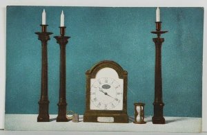 Alexandria Lodge Washington's Bed Chamber Clock Hourglass Postcard Q4