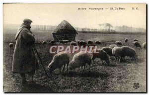 Old Postcard Our Auvergne A Patre Shepherd Sheep Folklore